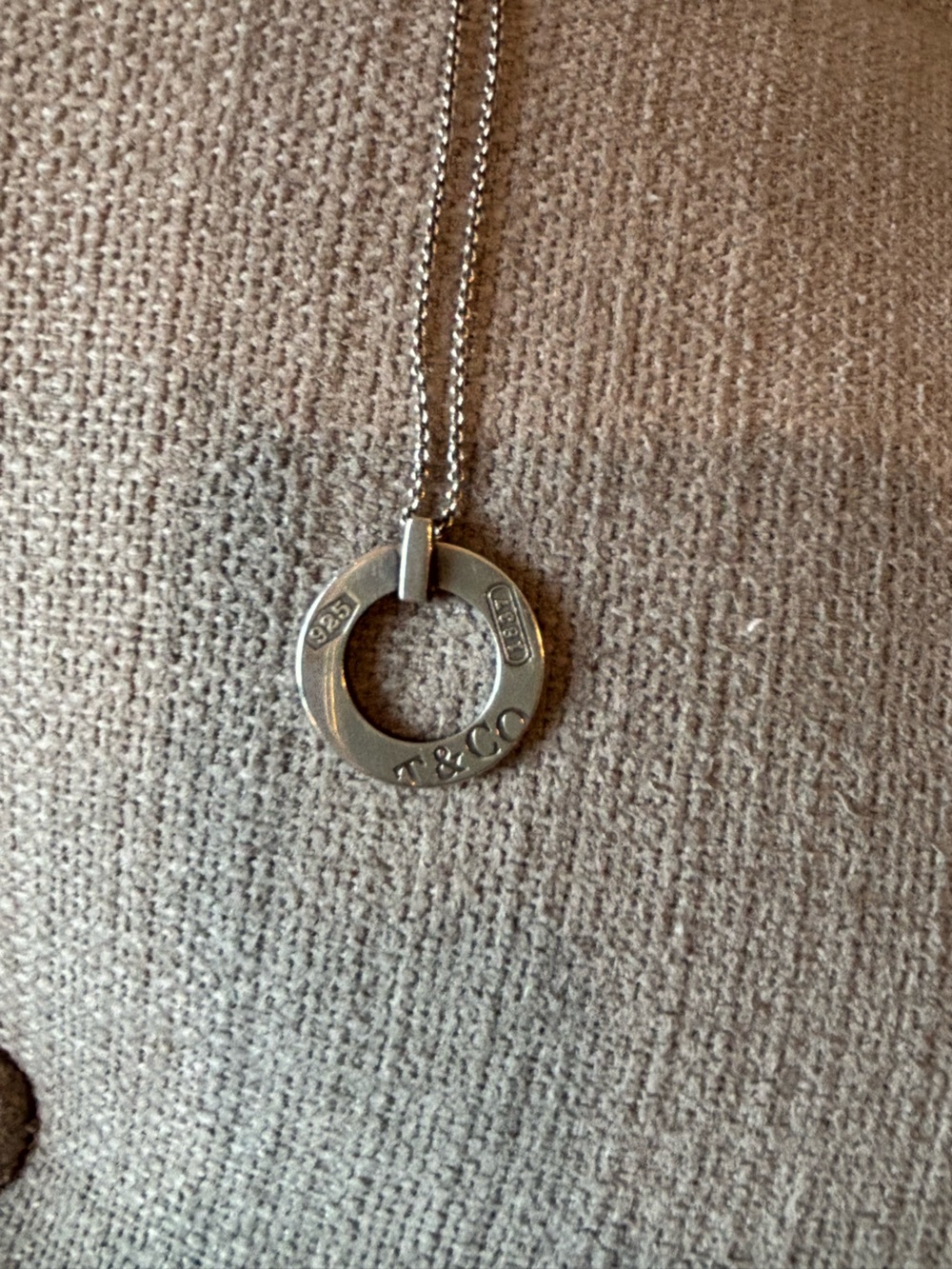 Vintage Tiffany & Co. Sterling Silver Round Open Circle Pendant Necklace - Picture 3 of 5